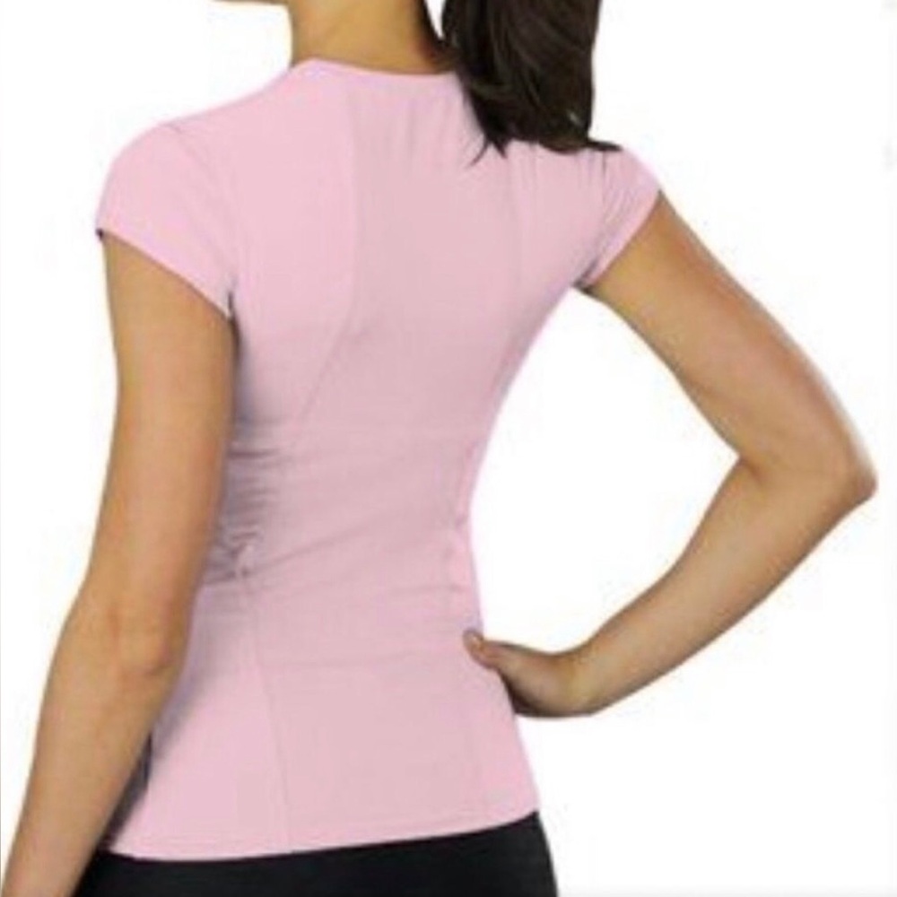 ALO CoolFit Mesh Back & Sides Short Sleeve Shirt Yoga Performance Athletic